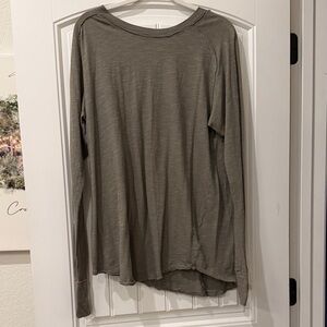 We The Free Olive Scoop Neck Long Sleeve Tee